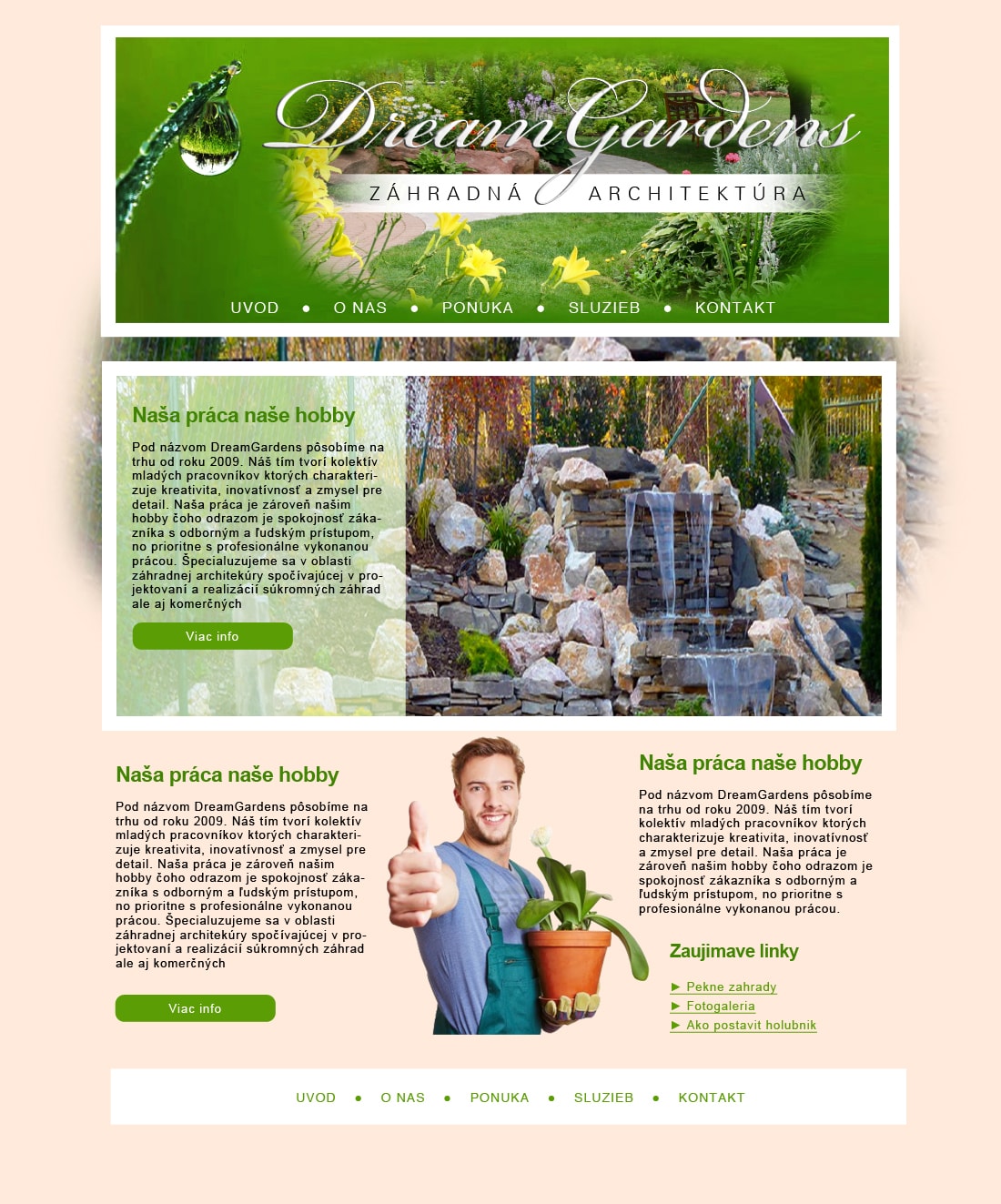 DreamGardens Website Design