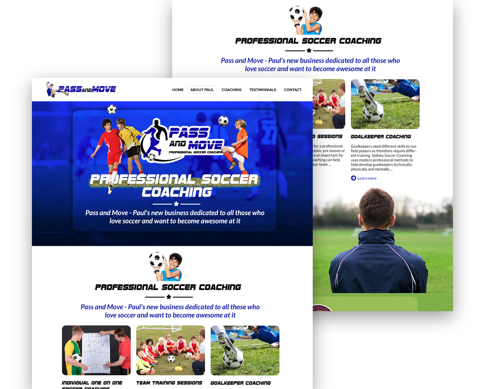 Pass and Move Soccer Coaching Australia Website